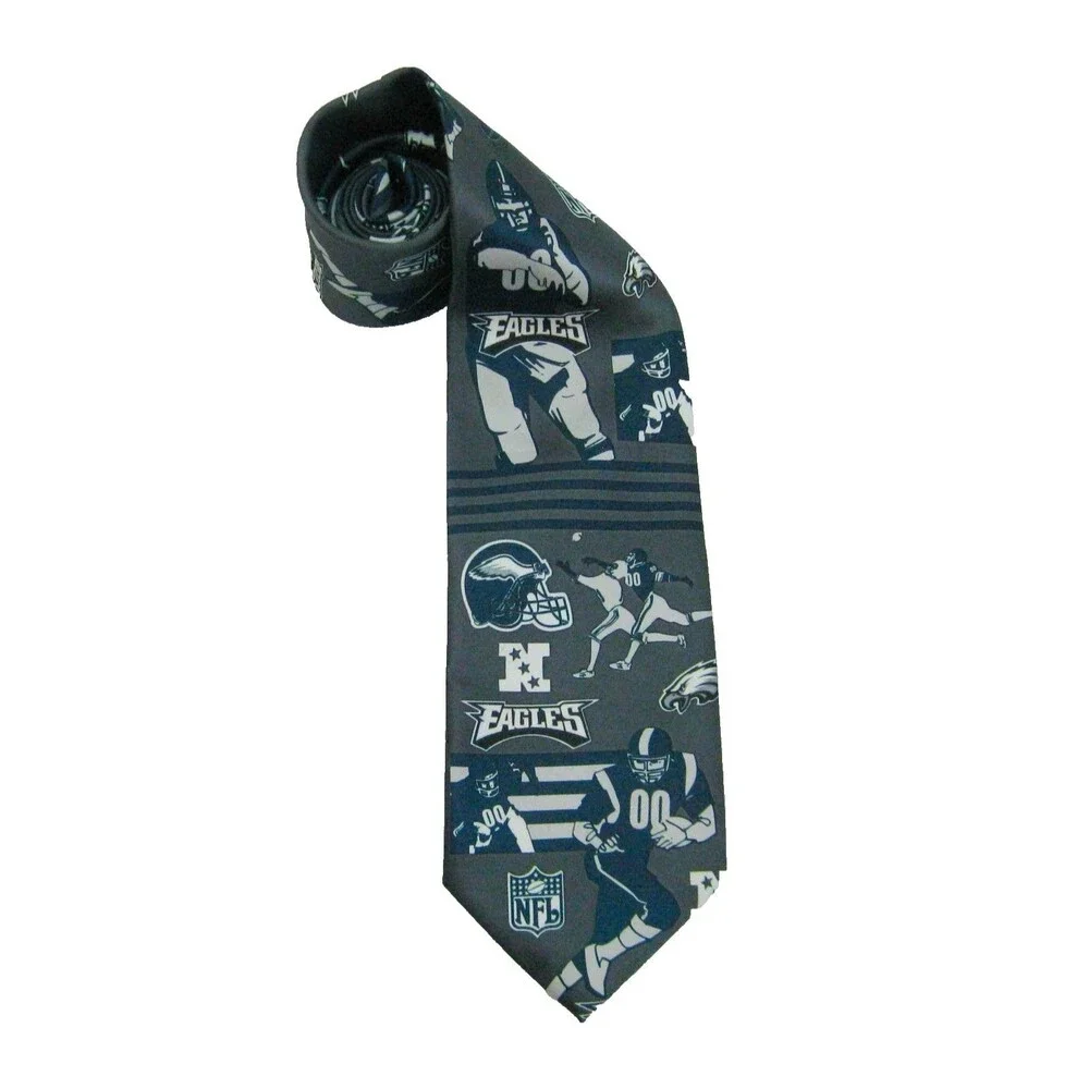 Philadelphia Eagles Neck Tie Mens Gray NFL Football Vintage 2005 Team Logo